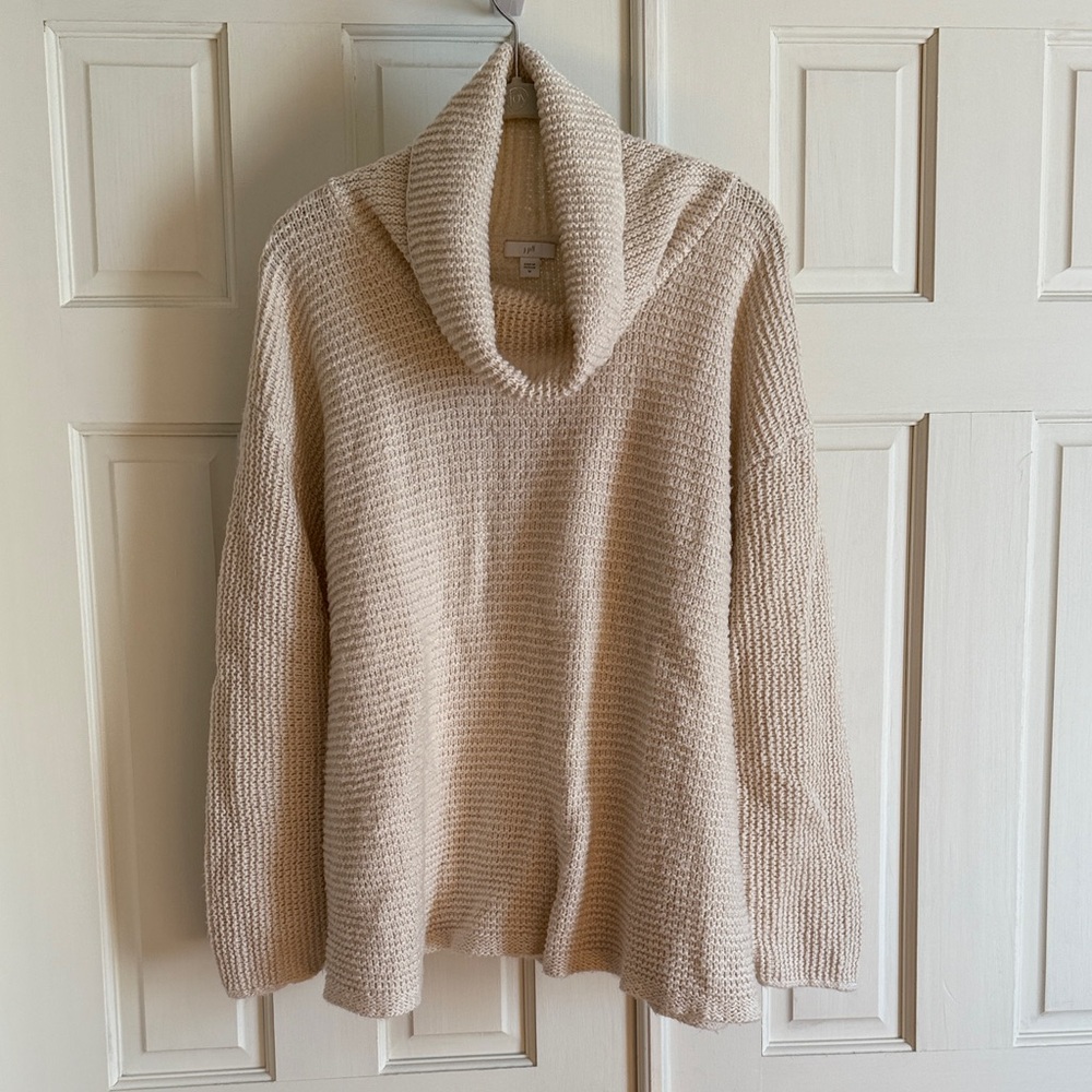 J. Jill Cream Cowl Neck Sweater